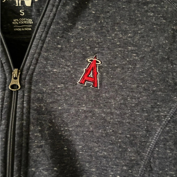 johnnie-O Los Angeles Angels Women's Navy Kennedy Slub Half-Zip Sweatshirt-Small - Picture 5 of 6